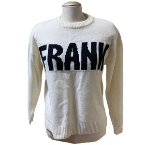 Crew White Ribbed Cable Knit Sweater High Low Hem Size M/L